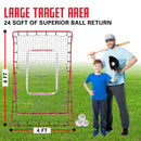 Pitch Back Baseball / Softball Rebounder Pro w/ 3 Progression Weighted Pitching Baseballs