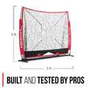 5x5 Baseball / Softball Net w/ 3 Weighted Balls & Strike Zone Target