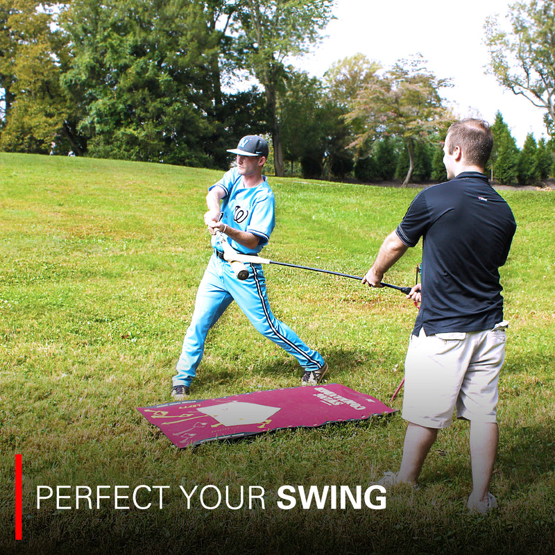 Baseball/Softball Swing Mat with Swing Trainer