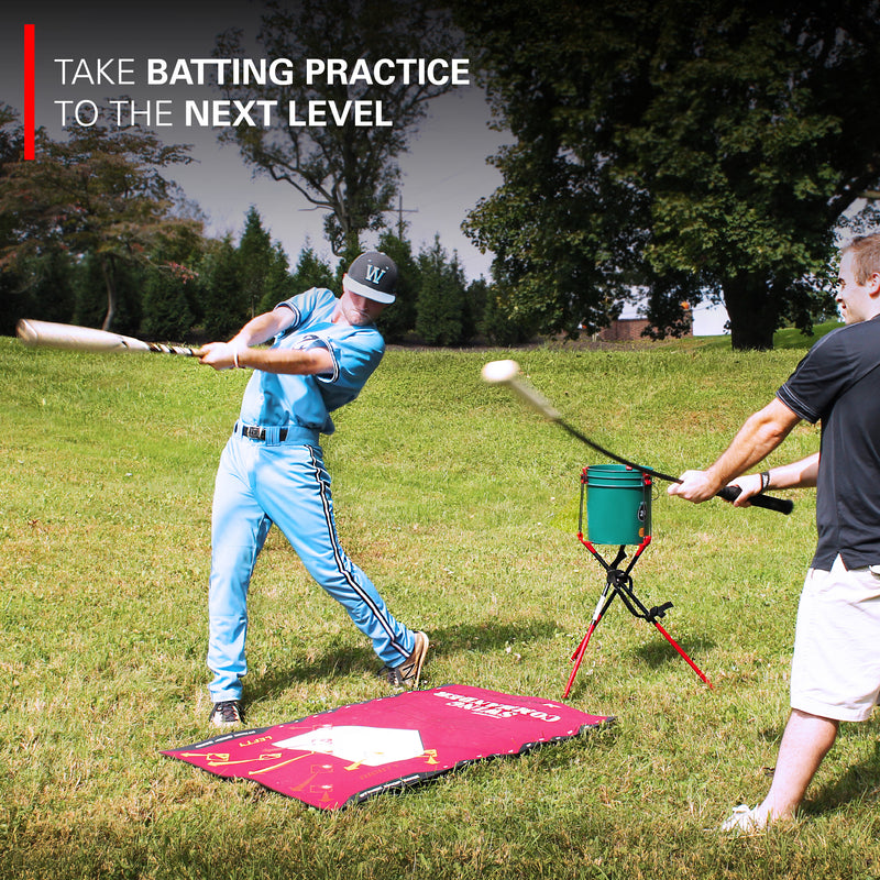 Baseball/Softball Swing Mat with Swing Trainer