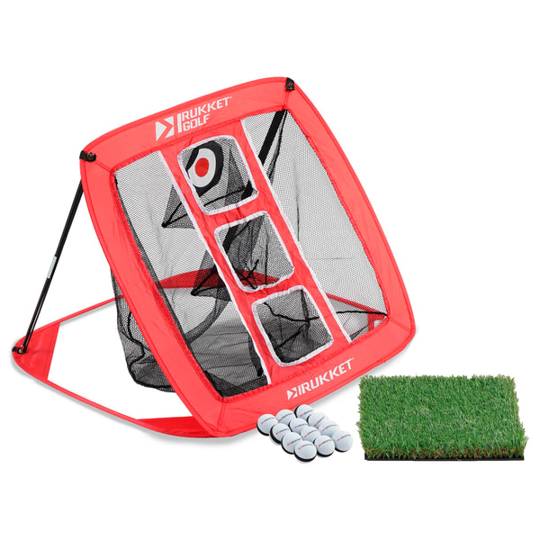 Haack Chipping Net with Turf Mat & 12 Practice Balls