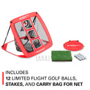 Haack Chipping Net with Turf Mat & 12 Practice Balls